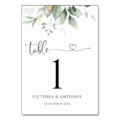 ユーカリ結婚リーフの表番号 テーブルナンバー (正面)