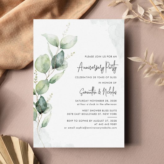 ユーカリ結婚ー記念日パーティの招待状