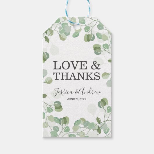 ユーカリ結婚式の引き出物ギフトラベル植物緑 ギフトタグ (正面)