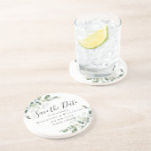 ユーカリ結婚式の日付を保存 コースター (側面)