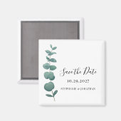 ユーカリ結婚式の日付を保存 マグネット (正面/裏面)