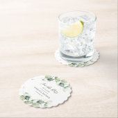 ユーカリ結婚式の日付発表を保存 ペーパーコースター (インサイチュ)