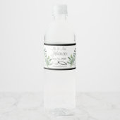 ユーカリ結婚式デコ水ボトルラベル ペットボトルラベル (正面)