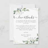 ユーカリ結婚式レセプションテーブルサンキューカード サンキューカード (正面)