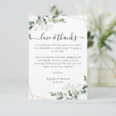 ユーカリ結婚式レセプションテーブルサンキューカード サンキューカード (スタンド正面)