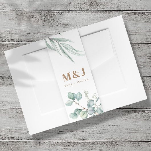 ユーカリ結婚式招待状ベリーバンド – ポートレート 招待状ベリーバンド