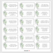 ユーカリ結婚式招待状住所 シール (シート)