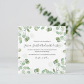 ユーカリ結婚式招待状素朴グリーンリーボホ 招待状 (スタンド正面)