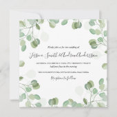 ユーカリ結婚式招待状素朴グリーンリーボホ 招待状 (正面)