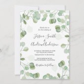 ユーカリ結婚式招待状素朴グリーンリーボホ 招待状 (正面)