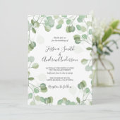 ユーカリ結婚式招待状素朴グリーンリーボホ 招待状 (スタンド正面)