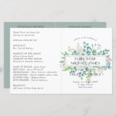 ユーカリ結婚式 プログラムグリーンリー葉ズ (正面/裏面)