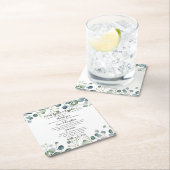 ユーカリ結婚式/結婚sありがとう スクエアペーパーコースター (インサイチュ)