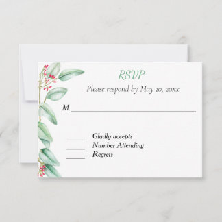 ユーカリ結婚式RSVP応答カード 出欠カード