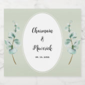 ユーカリ結婚葉緑 スパークリングワインラベル (シングルラベル)