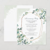 ユーカリ結婚50周年記念招待状 (正面/裏面)