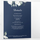 ユーカリ綿 |ネイビモダン 三つ折り招待状 (内部最初)