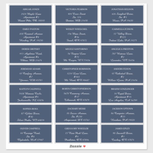 ユーカリ綿 |ネイビーゲスト住所 シール (シート)