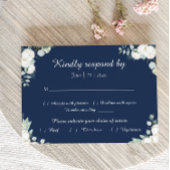ユーカリ綿 |ネイビーモダンウェディングRSVPカード 出欠カード
