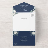 ユーカリ綿 |ネイビーモダンホワイトRSVP オールインワン招待状 (外側)