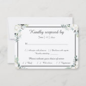 ユーカリ綿 |感じベージュ色ウェディングRSVPカード 出欠カード (正面)