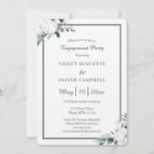 ユーカリ綿 |感じベージュ色v2婚約パーティ 招待状 (正面)