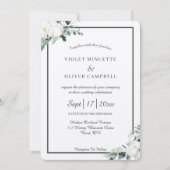 ユーカリ綿 |感じベージュ色v2結婚s 招待状 (正面)