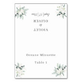 ユーカリ綿 |白モダンの折り畳み結婚可能 テーブルナンバー (正面)