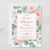 ユーカリ緑と赤面牡丹ブライダルショウ 招待状 (正面)