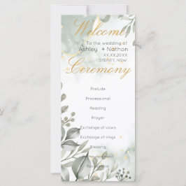 ユーカリ緑と金ゴールド水結婚色