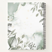ユーカリ緑と金ゴールド水結婚色 ノートブック (裏面)