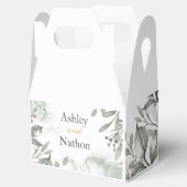 ユーカリ緑と金ゴールド水結婚色 フェイバーボックス (オープン)