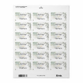 ユーカリ緑と金ゴールド水結婚色 ラベル (フルシート)