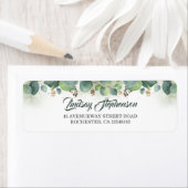 ユーカリ緑と金ゴールド結婚ズ ラベル (インサイチュ)