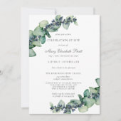 ユーカリ緑のお祝い・オブ・ライフ 招待状 (正面)