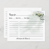 ユーカリ緑のほこり水色レシピカード (正面/裏面)