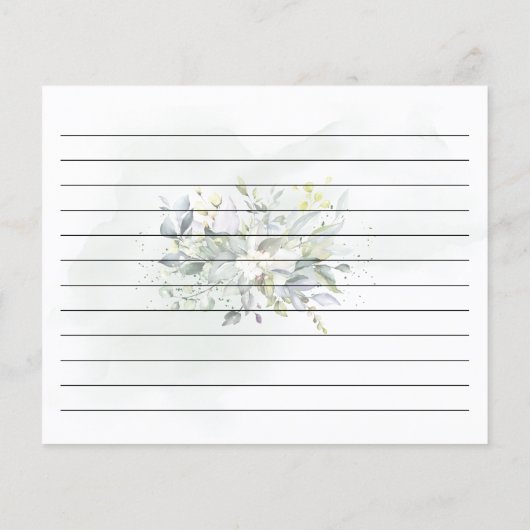 ユーカリ緑のほこり水色レシピカード (裏面)