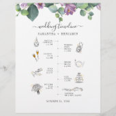 ユーカリ緑のアイコン結婚の旅程プログラム レターヘッド (正面)