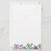 ユーカリ緑のアイコン結婚の旅程プログラム 便箋 (裏面)