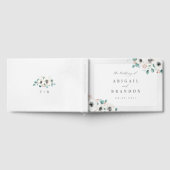 ユーカリ緑のアネモンフローラ素朴結婚性 ゲストブック (全面)