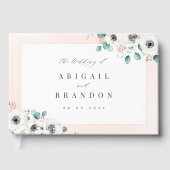 ユーカリ緑のアネモンフローラ素朴結婚性 ゲストブック (正面)