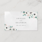 ユーカリ緑のアネモンフローラ素朴結婚性 プレイスカード (裏面)