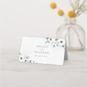 ユーカリ緑のアネモンフローラ素朴結婚性 プレイスカード (裏面)