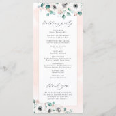 ユーカリ緑のアネモンフローラ素朴結婚性 プログラム (裏面)