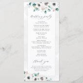 ユーカリ緑のアネモンフローラ素朴結婚性 プログラム (裏面)