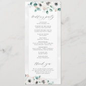 ユーカリ緑のアネモンフローラ素朴結婚性 プログラム (裏面)