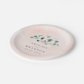 ユーカリ緑のアネモンフローラ素朴結婚性 ペーパープレート (アングル)