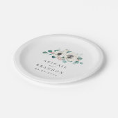 ユーカリ緑のアネモンフローラ素朴結婚性 ペーパープレート (アングル)