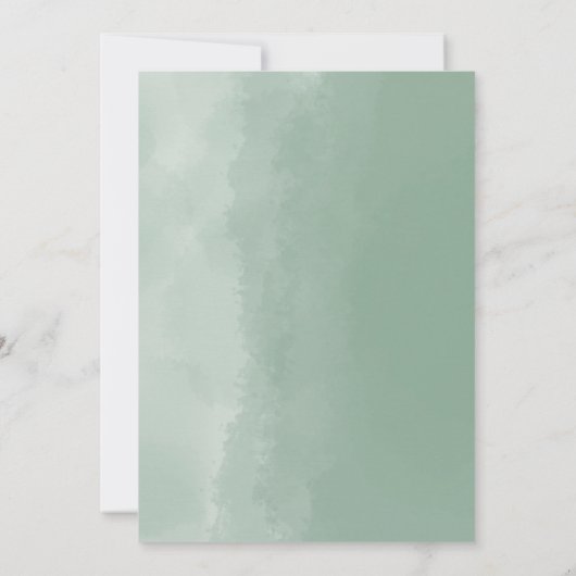 ユーカリ緑のアーチバプテスマ 招待状 (裏面)