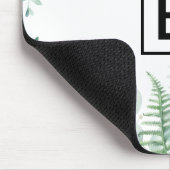 ユーカリ緑のウッドランドシダのモノグラム マウスパッド (コーナー)